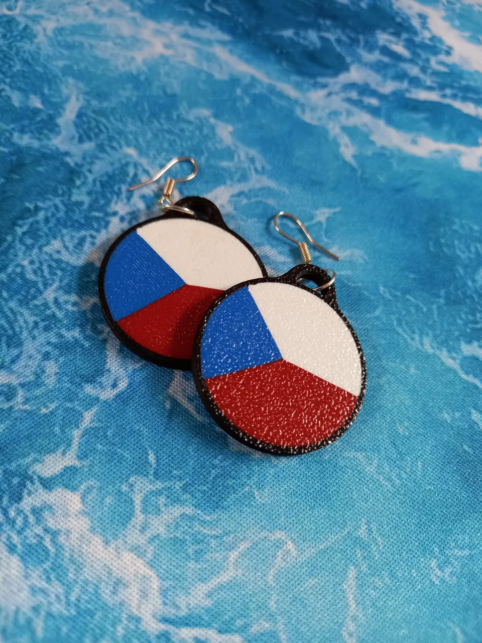 Earrings with the flag of the Czech Republic view 2