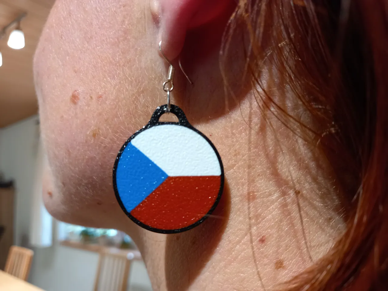 Earrings with the flag of the Czech Republic view 3