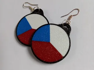 Earrings with the flag of the Czech Republic