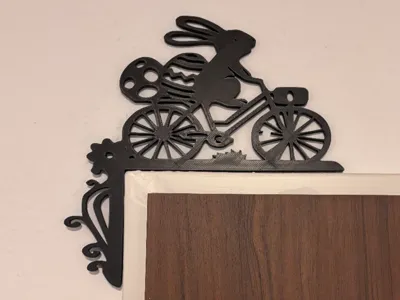 Easter bunny on bicycle