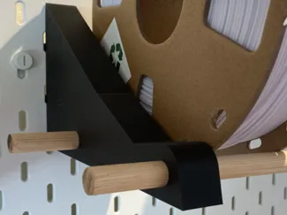 Filament storage for IKEA Skadis. 13mm wooden rod