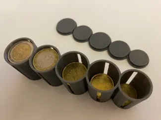 Portamonete da 2€ a 10 c. con indice conta monete