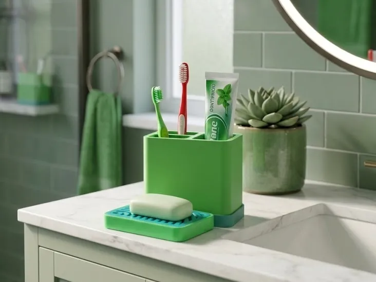 Self Draining Toothbrush Holder with Remov. Tray