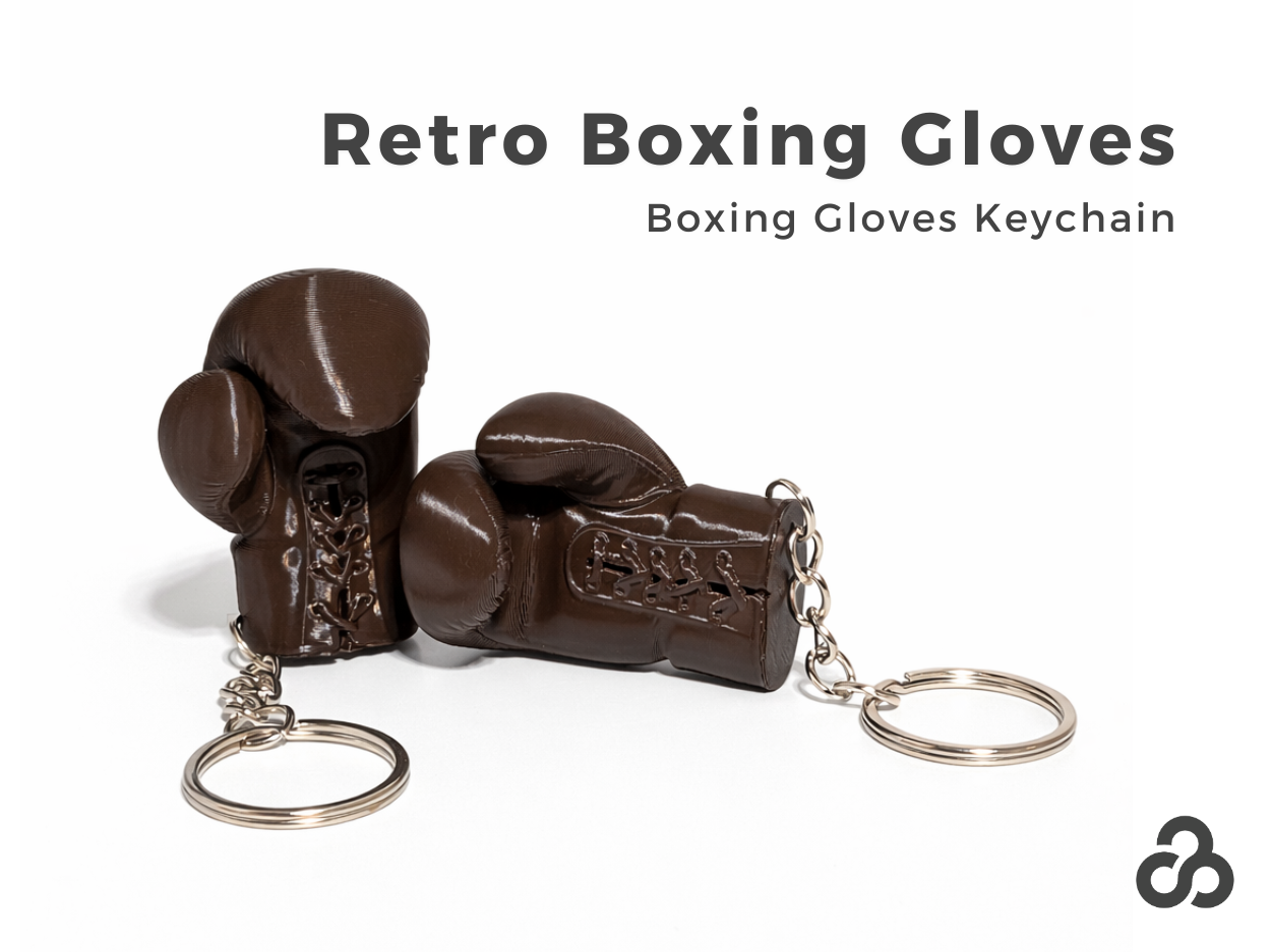 Retro Boxing Gloves Keychain v2 | Customizable