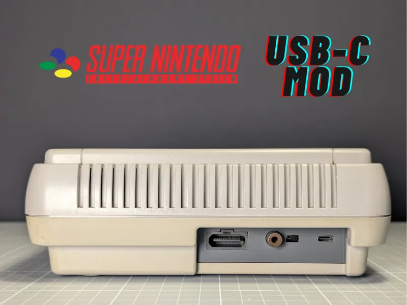 Super Nintendo USB-C mod custom back cover