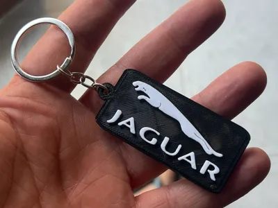 Jaguar Keychain – Engraved 3D Printable Logo