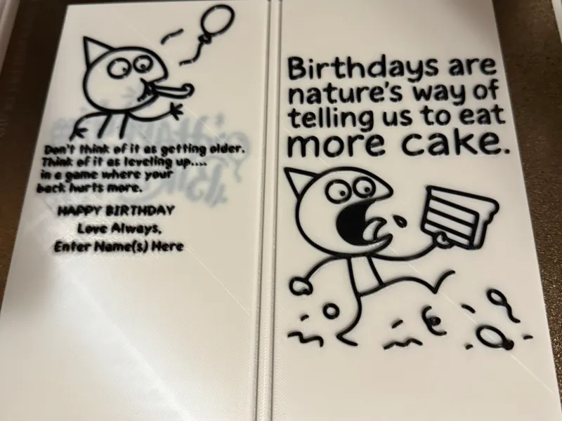 Stick Figure Birthday Card - Eat More Cake Edition