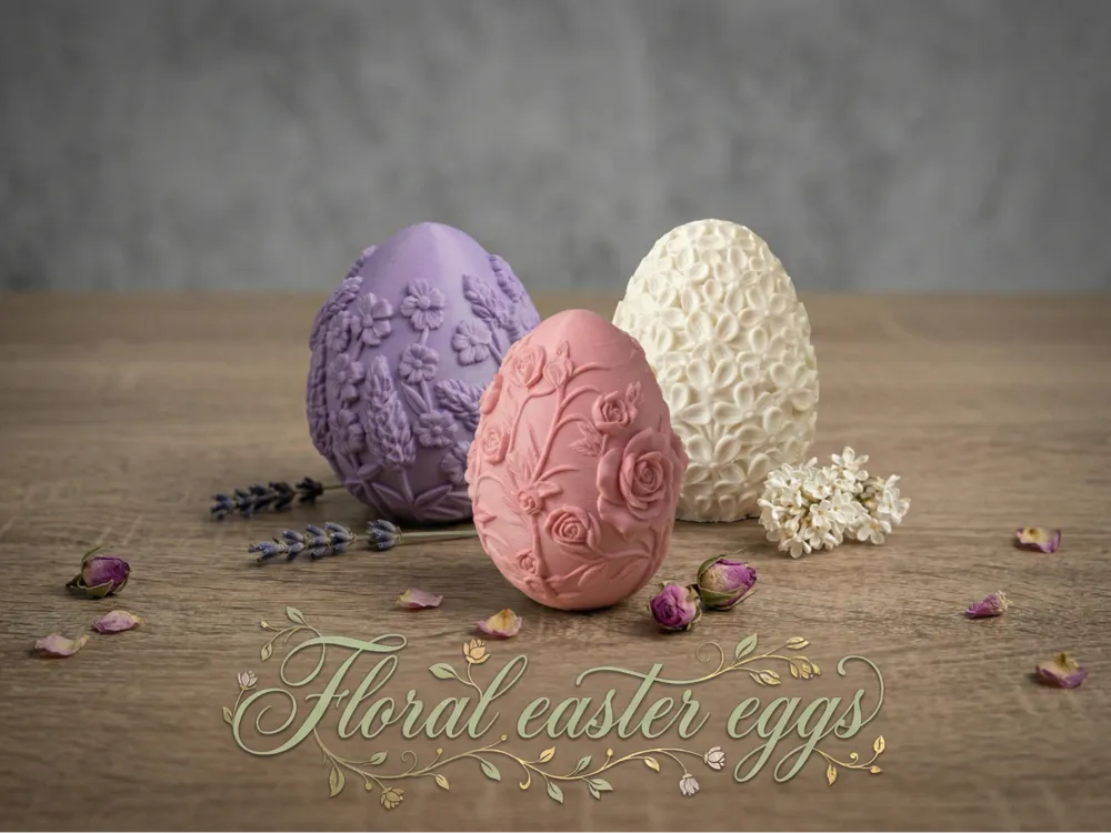 Floral Easter Eggs Collection - Free 3D Print Model - MakerWorld