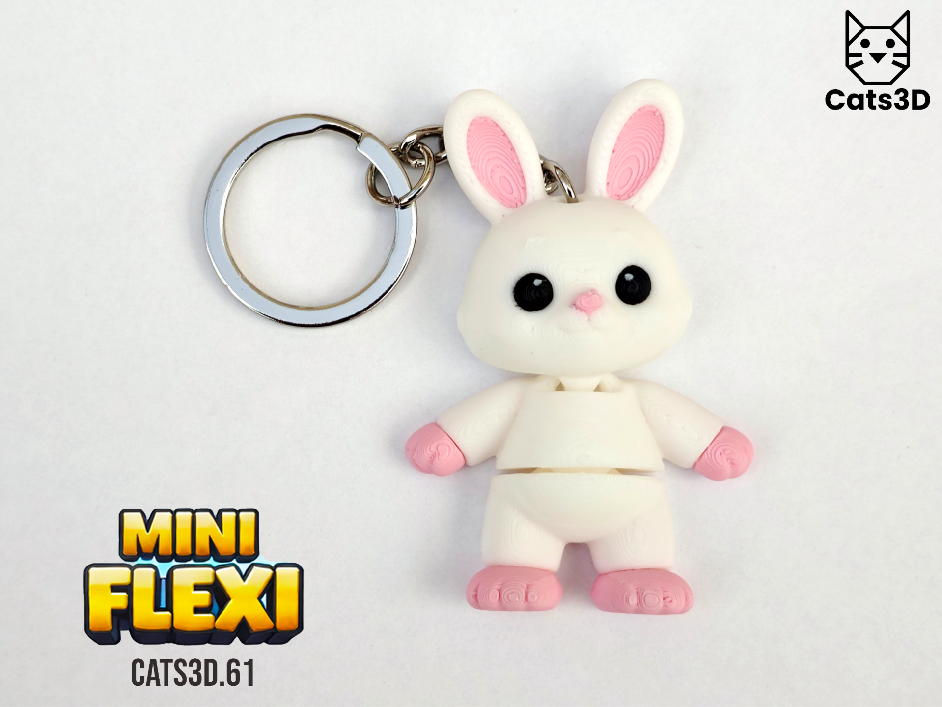 Easter Bunny Mini Flexi Keychain