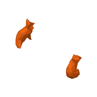 Couple de renards mignons low poly — photo 3