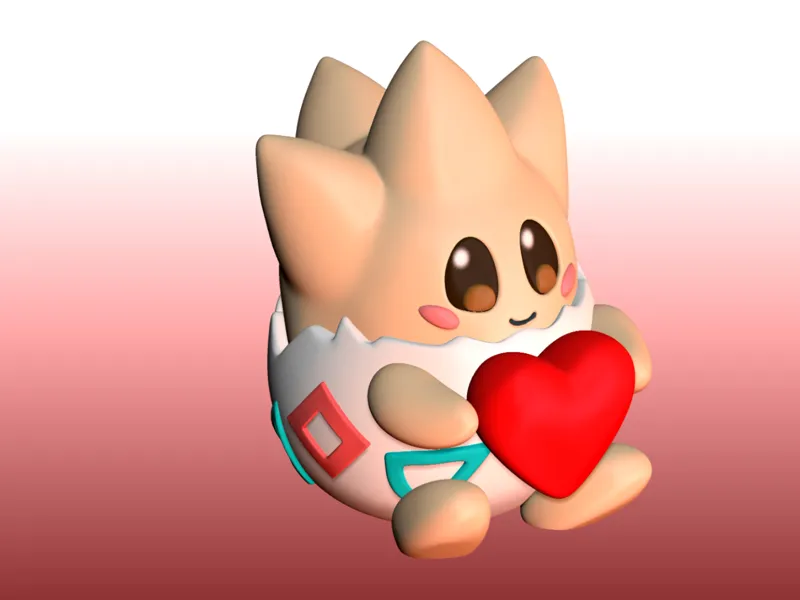 Charming Cute Togepi Embracing Love 
