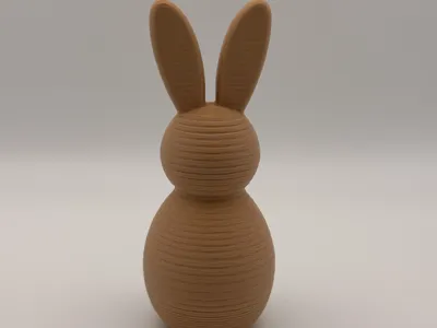 Minimalist Decorative Rabbit with Wood / Stone Look