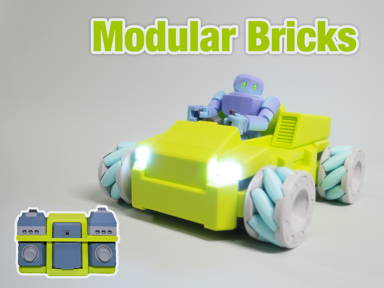 Modular Bricks Kart (Mecanum Wheel Version)