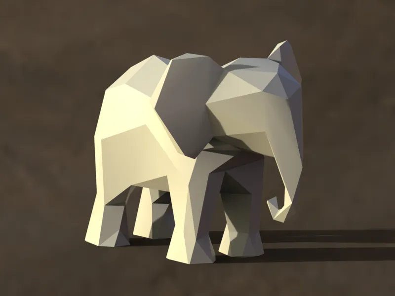 Baby Elephant low poly 