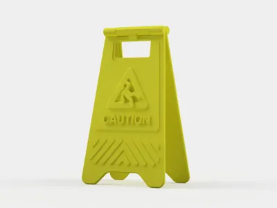Tabletop Miniatures - Caution/Taken/Keep Out Sign