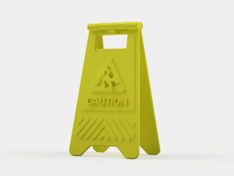 Tabletop Miniatures - Caution/Taken/Keep Out Sign