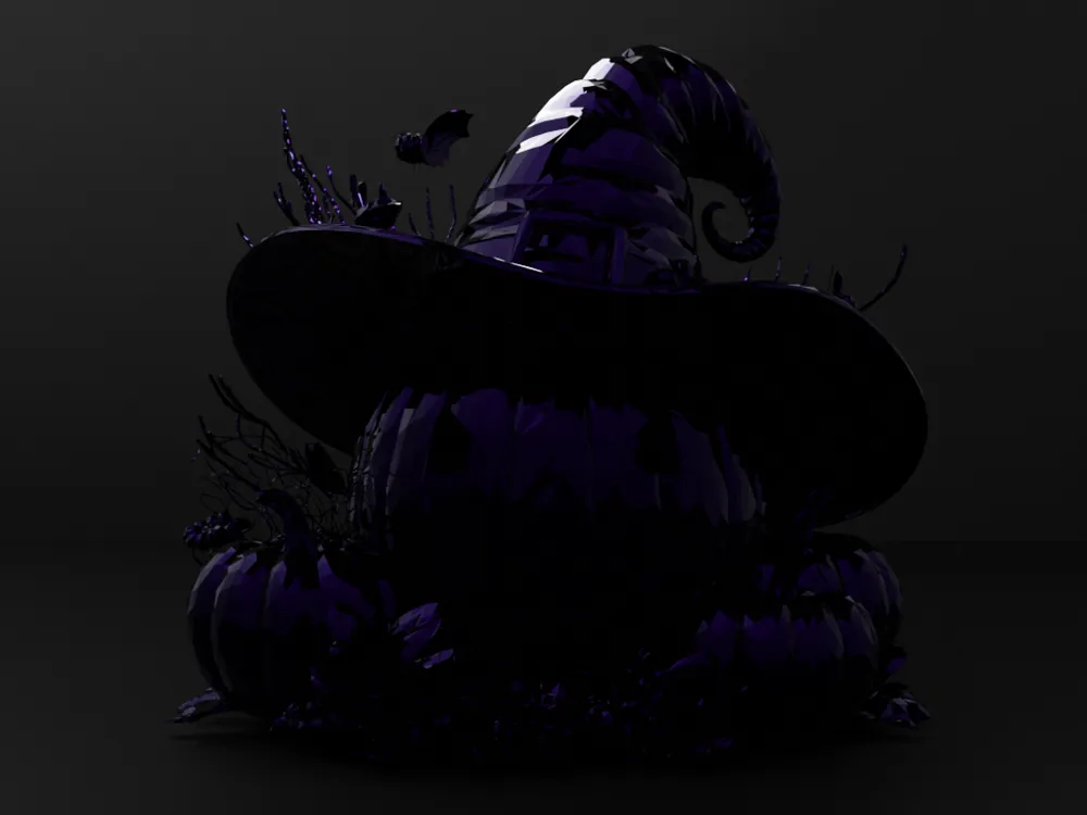 Pumpkin & Witch Hat - Halloween & Fall Decoration - Free 3D Print Model ...