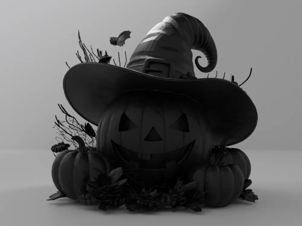 Pumpkin & Witch Hat - Halloween & Fall Decoration - Free 3D Print Model ...