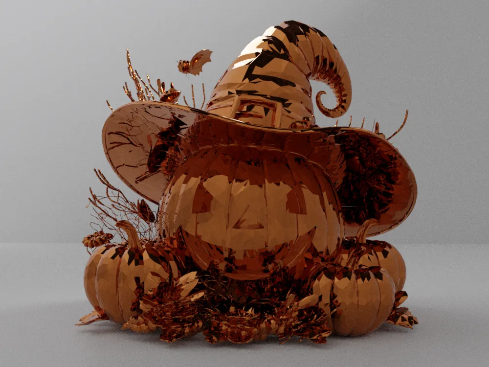 Pumpkin & Witch Hat - Halloween & Fall Decoration - Free 3D Print Model ...