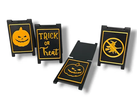 Letrero o emblema decorativo: Aufklappbare Halloweenschilder — referencia de MakerWorld