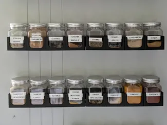 Wall mounted Spice Rack for Kmart jars 4 slot