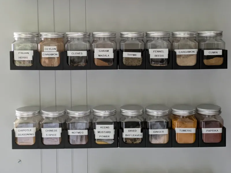 Wall mounted Spice Rack for Kmart jars 4 slot
