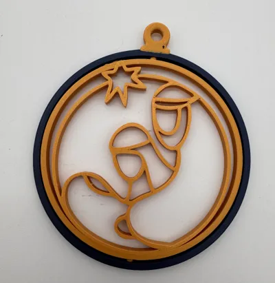 Holy Family Nativity Spinning Christmas Ornament