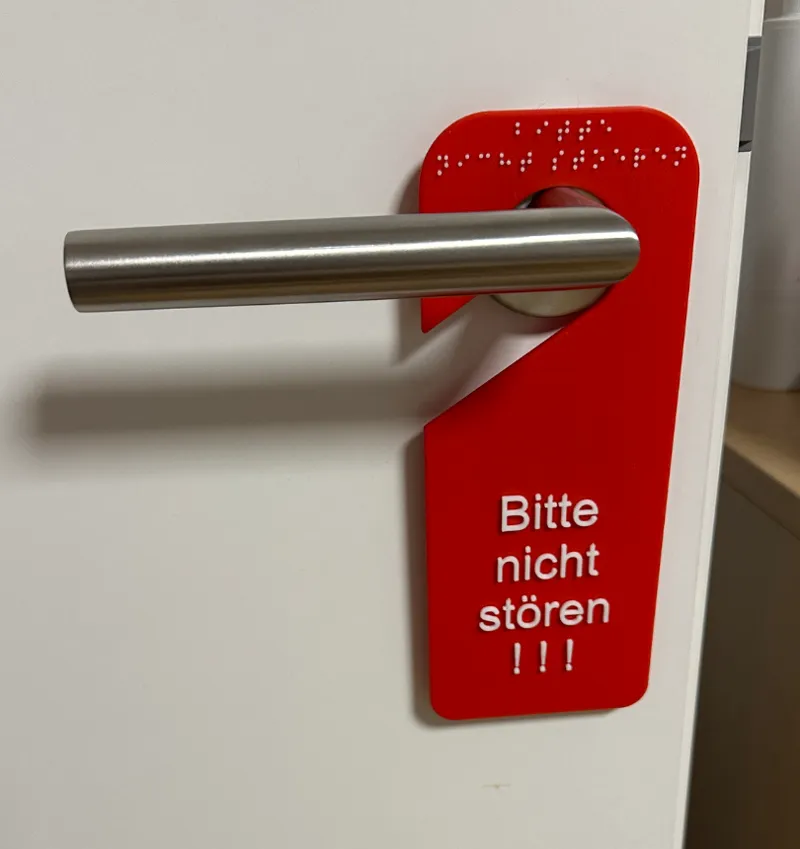 Türhänger mit Blindenschrift - Bitte nicht stören
