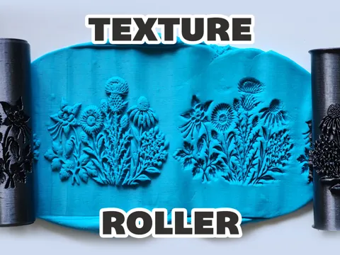 Modelo para impresión 3D: Texture Roller V401 | Flowers — referencia de MakerWorld