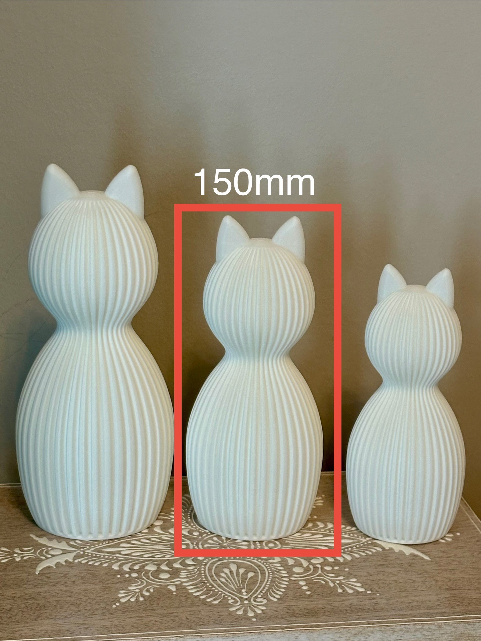 Katze 150mm hoch 0,18mm Schicht, 2 Wände