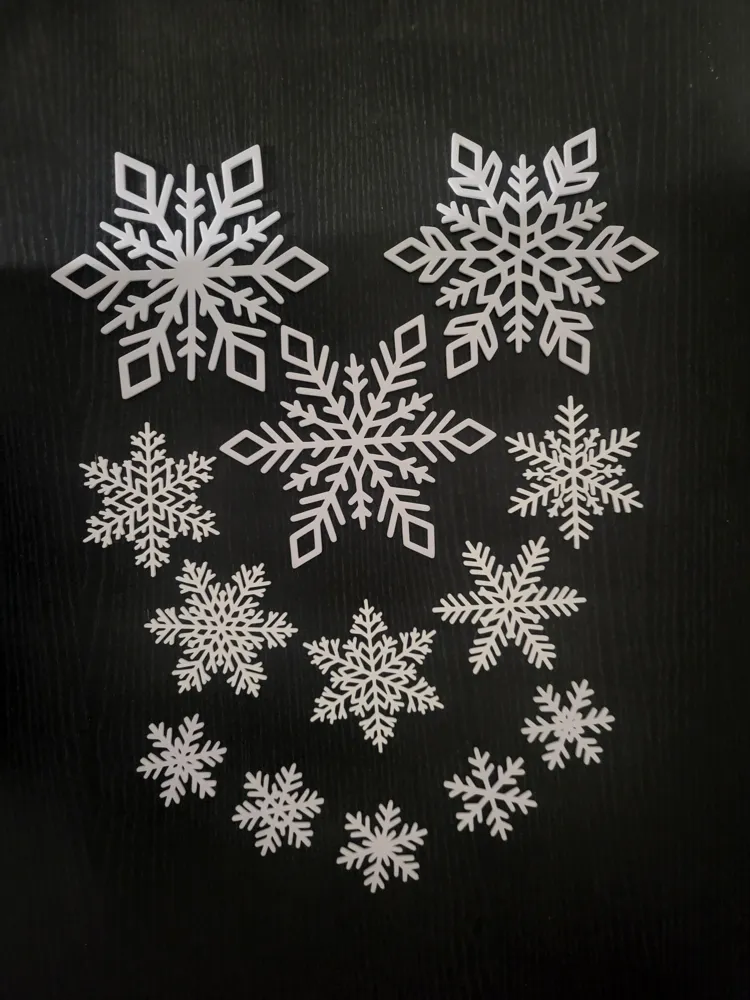 Snowflake With Design Set of 13 Snowflake Designs - Free 3D Print Model - MakerWorld
