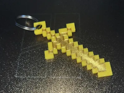 Minecraft Golden Sword Keychain