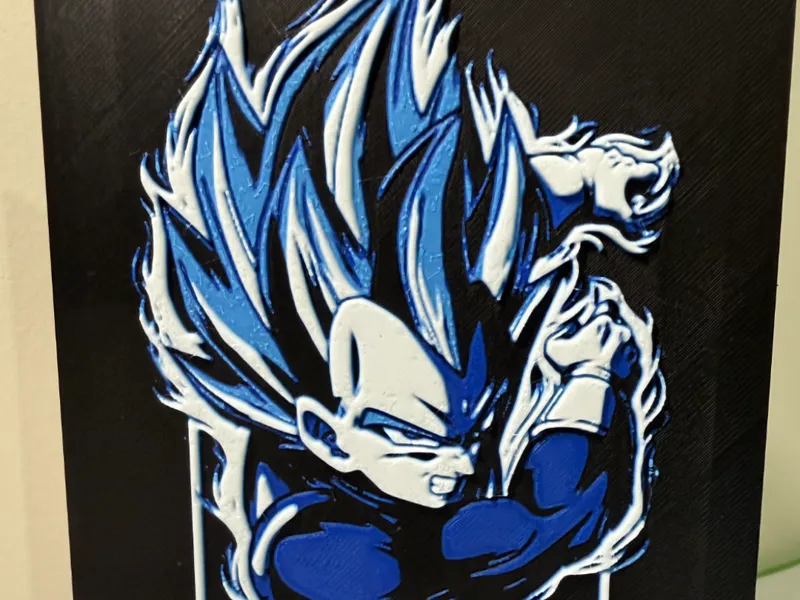 Vegeta Blue Dragon Ball - Lienzo Croma (HueForge)