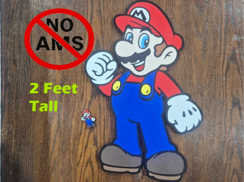 Huge Mario, Wall Hanger. No AMS needed.