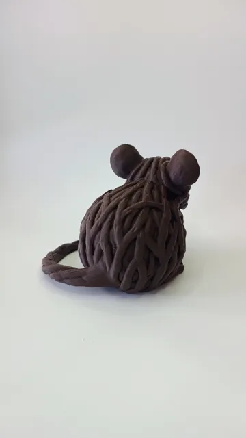 Modelo para impresión 3D: Wurzelmaus "Rankenschwanz" aus verflochtenem Holz — vista de referencia 5