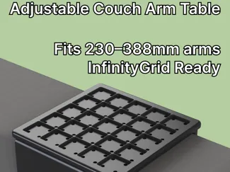 Modular Couch Arm Table w/InfinityGrid (230-388mm)
