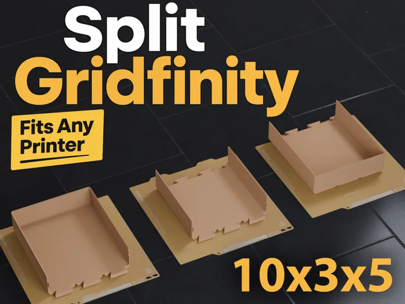 Gridfinity 10x3 Bin (5U) Dovetail Split to Fit