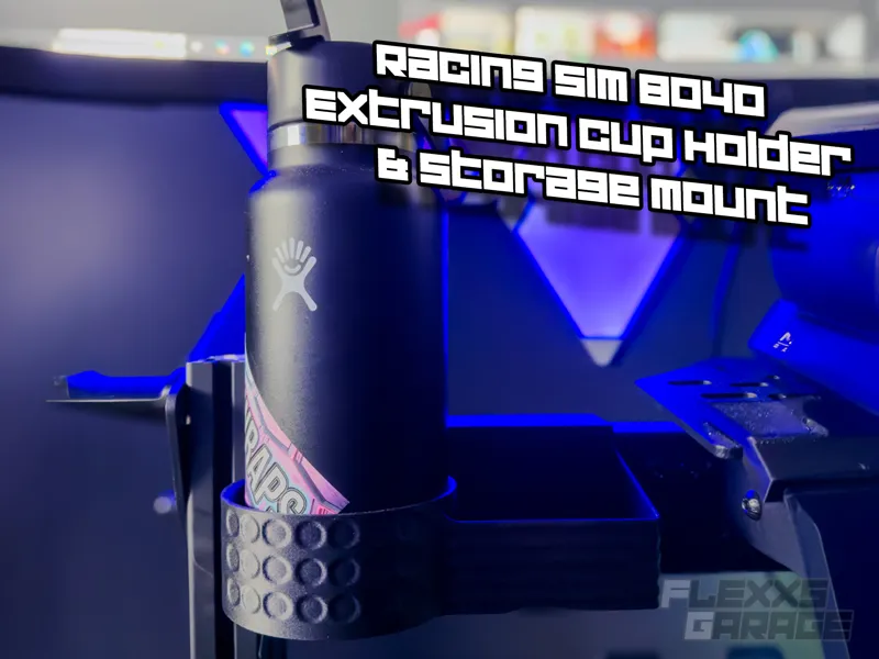 Racing Sim 8040 Extrusion Cup Holder Storage Mount