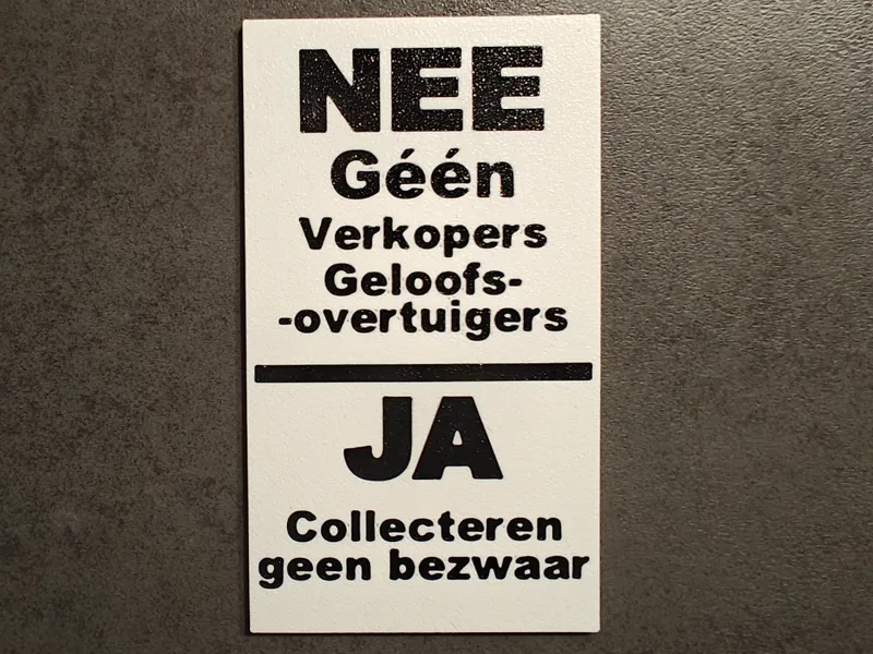Door Sign – No Sales/Religious, Yes Collections