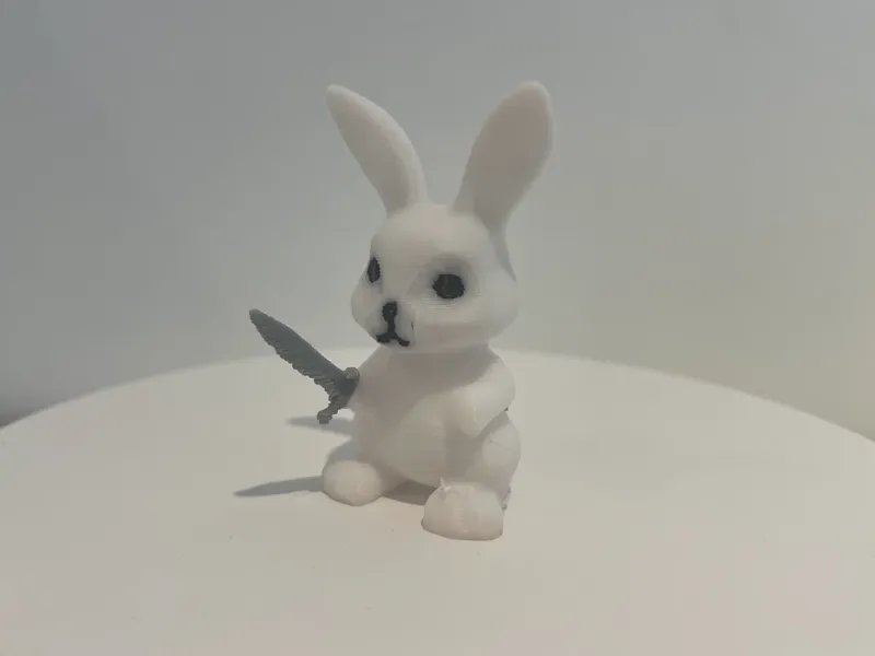 Evil bunny with knife