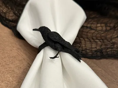Crow Themed Napkin Ring for Halloween