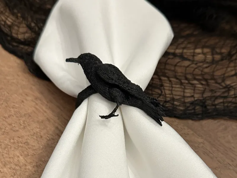 Crow Themed Napkin Ring for Halloween