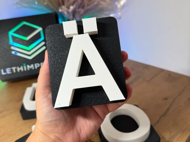 3D Buchstabe „Ä“ – modular, LED-fähig & A–Z Serie