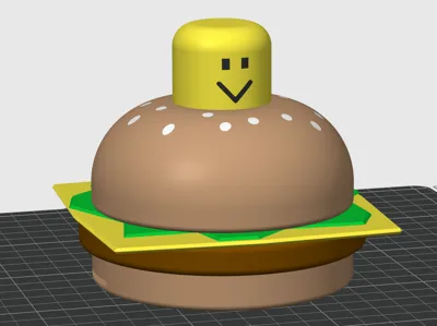 007n7 Burger Hat with hole for elastic 