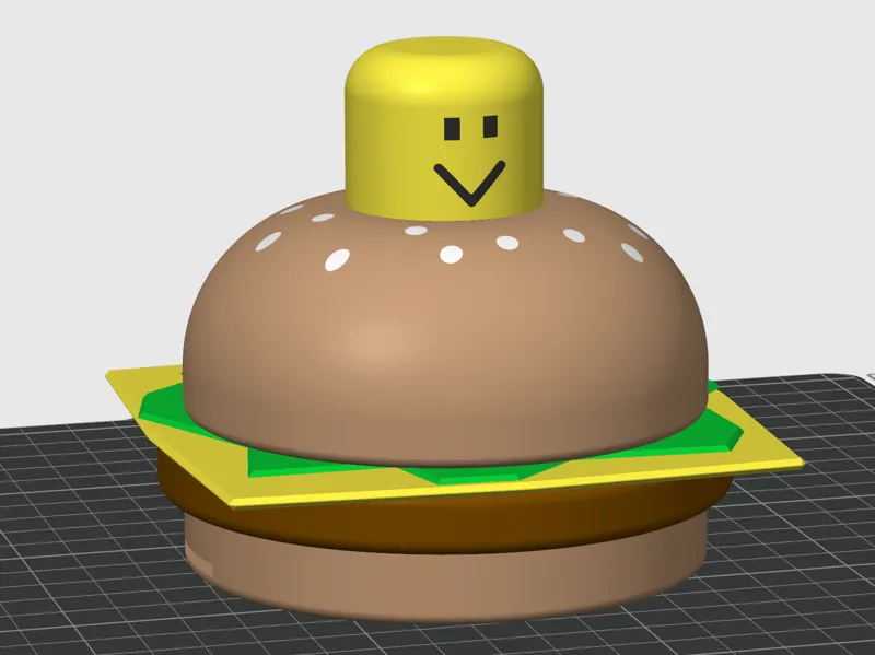 007n7 Burger Hat with hole for elastic 