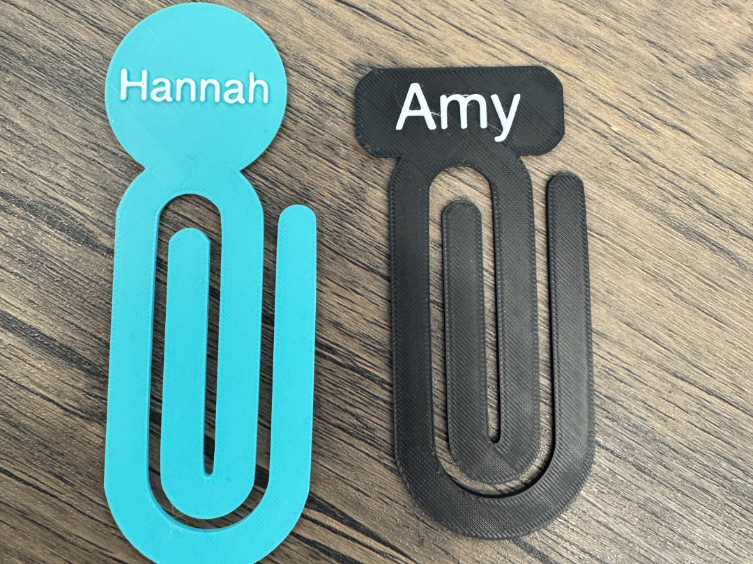 Customizable Text/Name Oversized Paper clip