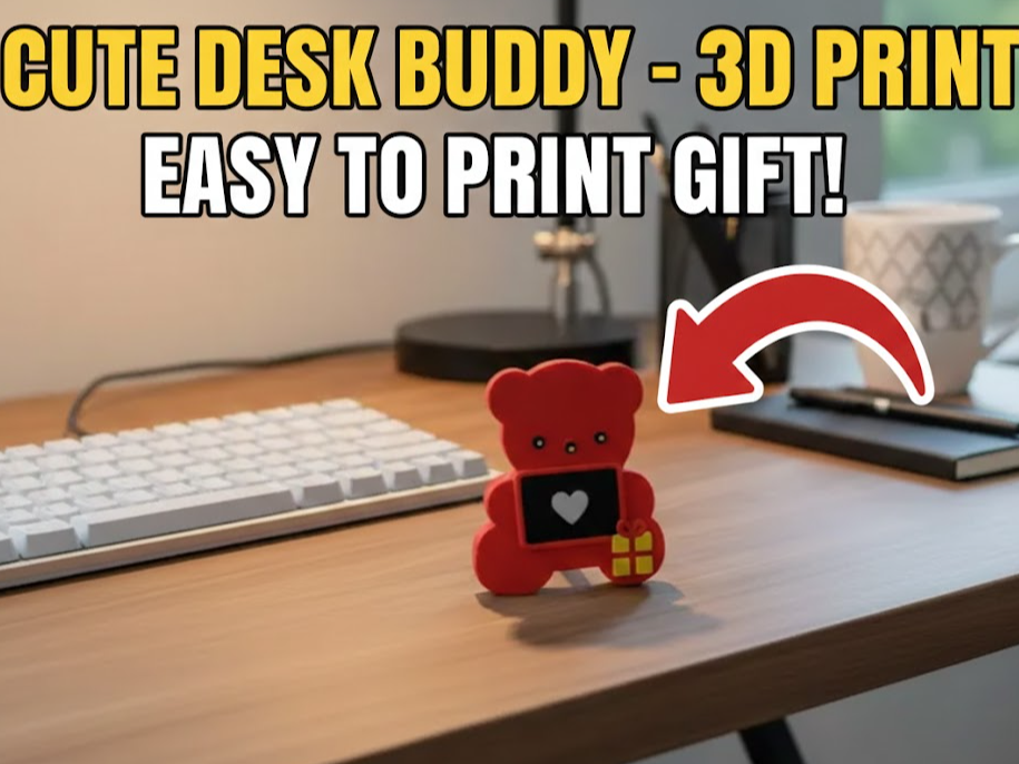 Tiny Valentine Bear - Perfect 3D Printed Gift