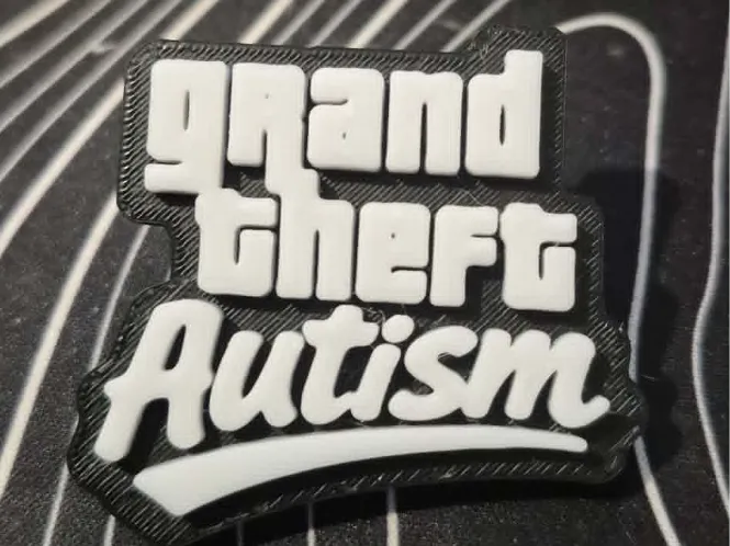 Grand Theft Autism Pin Badge