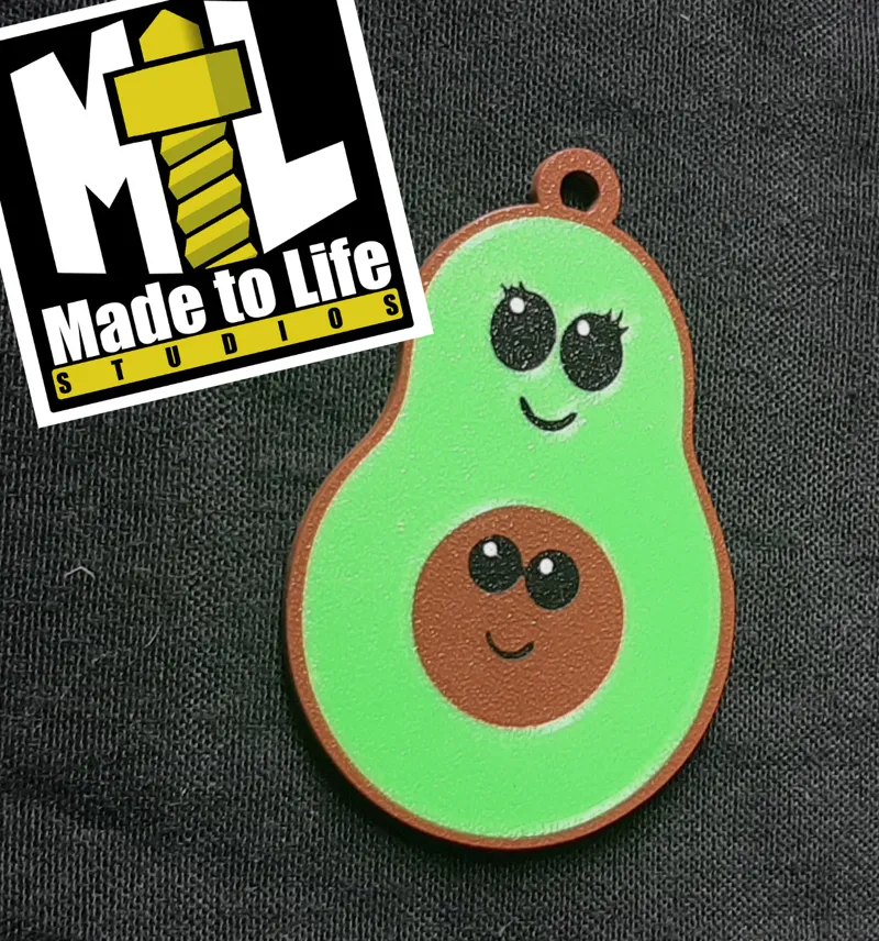 MULTI COLOR AVACADO AND PIT KEYCHAIN