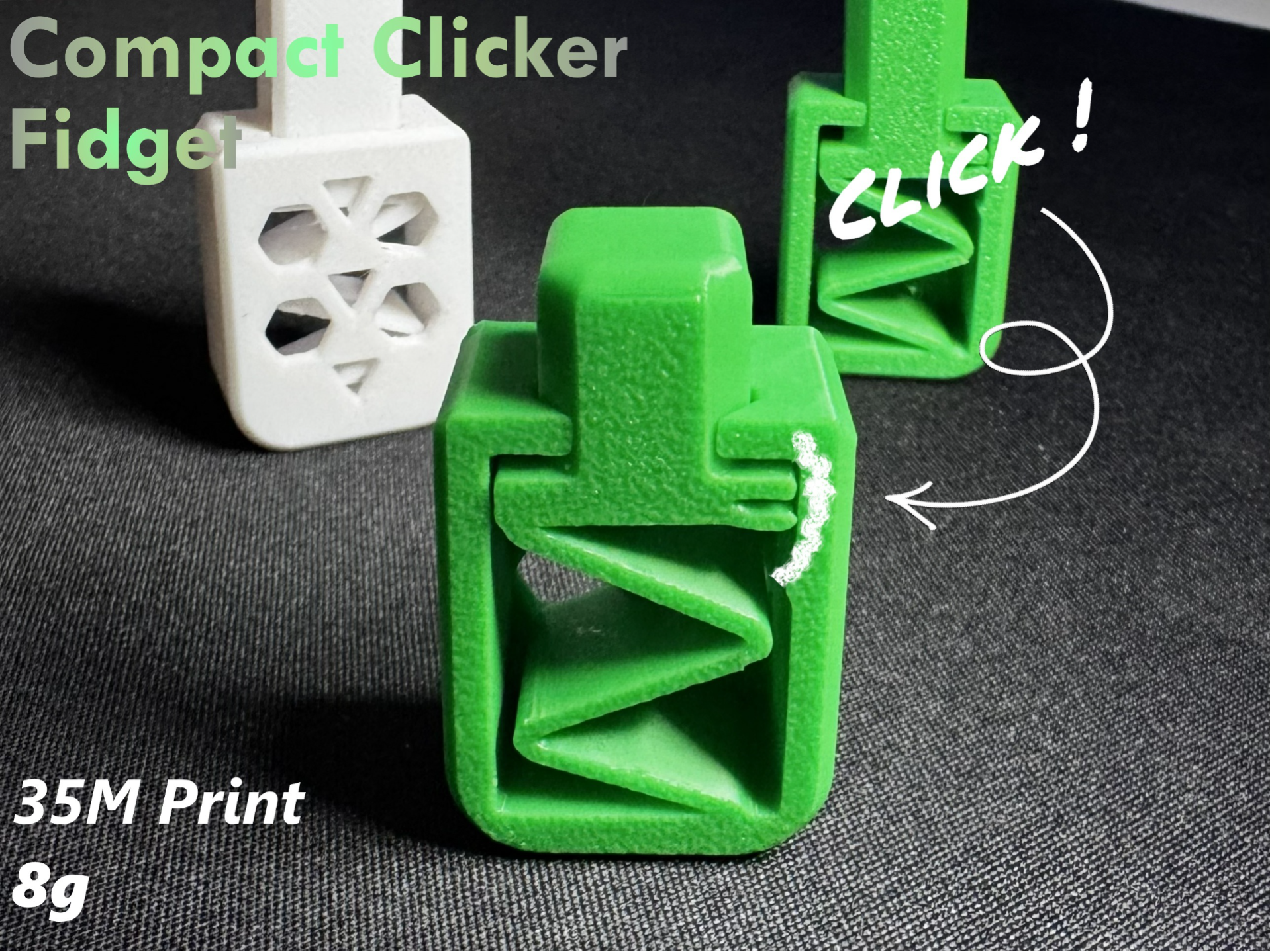 Compact Button Fidget Clicker-Print in Place 